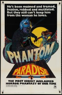 3p0849 PHANTOM OF THE PARADISE revised 1sh 1974 Brian De Palma, different artwork by Richard Corben!