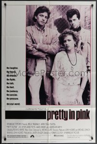 3p0852 PRETTY IN PINK 1sh 1986 great portrait of Molly Ringwald, Andrew McCarthy & Jon Cryer!