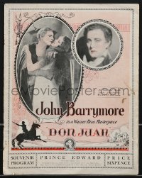 3p0259 DON JUAN Australian souvenir program book 1927 John Barrymore, Mary Astor, ultra rare!