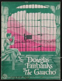 3p0262 GAUCHO souvenir program book 1927 suave hero Douglas Fairbanks, Lupe Velez, cool cover art!