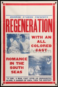 3p0859 REGENERATION 1sh 1923 beauty Stella Mayo, romance at sea with all-colored cast!