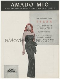 3p0218 GILDA sheet music 1946 sexy Rita Hayworth full-length in sheath dress, Amado Mio!