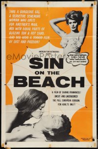 3p0916 SIN ON THE BEACH 1sh 1963 L'eternite pour nous, sexy Monique Just, Sylvia Sorrente