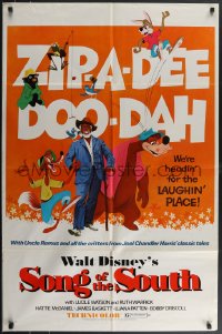 3p0927 SONG OF THE SOUTH 1sh R1972 Walt Disney, Uncle Remus, Br'er Rabbit & Bear, zip-a-dee doo-dah!