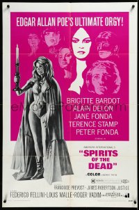 3p0930 SPIRITS OF THE DEAD 1sh 1969 Federico Fellini, Reynold Brown artwork of sexy Jane Fonda!