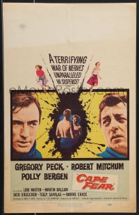 3p0027 CAPE FEAR WC 1962 Gregory Peck, Robert Mitchum, Polly Bergen, classic film noir, rare!