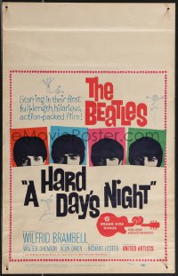 3p0037 HARD DAY'S NIGHT WC 1964 great image of The Beatles in their first film, rock & roll classic!