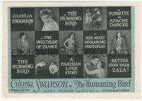 3p1609 HUMMING BIRD herald 1924 Gloria Swanson as leader of French Apache gang, ultra rare!