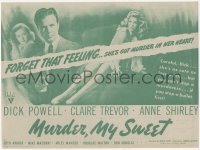 3p1596 MURDER, MY SWEET herald 1944 Dick Powell & Claire Trevor in Raymond Chandler classic, rare!