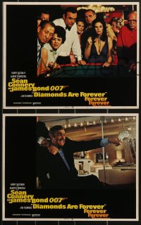 3p1409 DIAMONDS ARE FOREVER 8 int'l LCs 1971 Sean Connery as James Bond, Jill St. John, complete set!