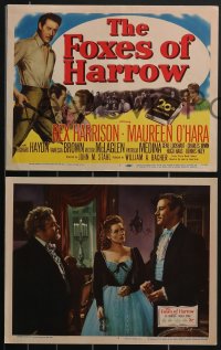 3p1420 FOXES OF HARROW 8 LCs 1947 Rex Harrison & pretty Maureen O'Hara in New Orleans Louisiana!