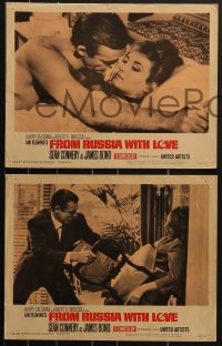 3p1548 FROM RUSSIA WITH LOVE 3 LCs 1964 Connery as Ian Fleming's James Bond, Bianchi, helicopter!