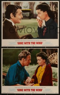 3p1426 GONE WITH THE WIND 8 LCs R1968 Clark Gable, Vivien Leigh, Olivia De Havilland, Howard