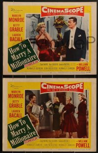 3p1535 HOW TO MARRY A MILLIONAIRE 4 LCs 1953 sexy Marilyn Monroe, Betty Grable & Lauren Bacall!