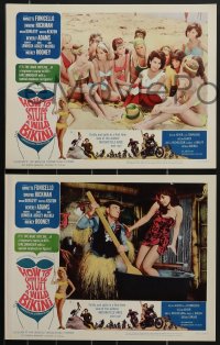 3p1429 HOW TO STUFF A WILD BIKINI 8 LCs 1965 Annette Funicello, Dwayne Hickman, bikini border art!