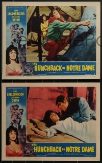 3p1430 HUNCHBACK OF NOTRE DAME 8 LCs 1957 Anthony Quinn as Quasimodo & sexy Gina Lollobrigida!