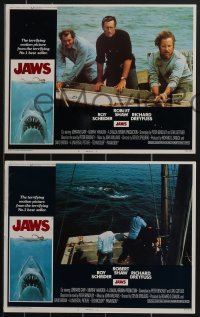 3p1434 JAWS 8 LCs 1975 Roy Scheider, Robert Shaw, Richard Dreyfuss, Steven Spielberg, complete set!