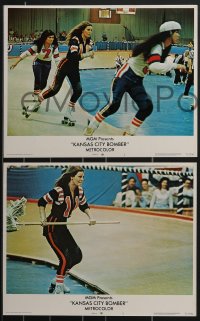 3p1437 KANSAS CITY BOMBER 8 LCs 1972 sexy Raquel Welch is the hottest thing on wheels, roller derby!