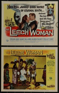 3p1443 LEECH WOMAN 8 LCs 1960 deadly female vampire drained love & life from every man she trapped!