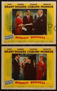 3p1554 MONKEY BUSINESS 3 LCs 1952 great images of Cary Grant, Ginger Rogers, Charles Coburn!