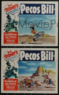 3p1540 PECOS BILL 4 LCs 1954 cool images from Walt Disney western cowboy cartoon!