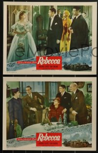 3p1518 REBECCA 5 LCs R1950s Laurence Olivier, Joan Fontaine, C. Aubrey Smith, Hitchcock!