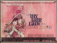 3r0160 MY FAIR LADY British quad 1965 classic Bob Peak art of Audrey Hepburn & Harrison, ultra rare!