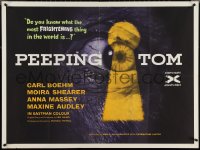 3r0163 PEEPING TOM British quad 1960 Michael Powell voyeur classic, best eye in keyhole image!