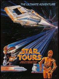 3r0318 STAR TOURS 18x24 commercial poster 1986 Star Wars & Disney, Delaney art of C-3PO & R2-D2!