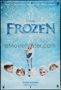 3r0761 FROZEN advance DS 1sh 2013 voices of Kristen Bell, Alan Tudyk, cool image of snowman!