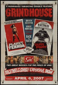 3r0772 GRINDHOUSE advance DS 1sh 2007 Rodriguez & Quentin Tarantino, Planet Terror & Death Proof!