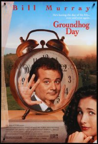 3r0773 GROUNDHOG DAY 1sh 1993 Bill Murray, Andie MacDowell, directed by Harold Ramis!