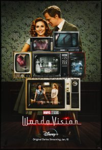 3r0597 WANDAVISION DS tv poster 2021 Elizabeth Olsen & Paul Bettany in the title roles in color!