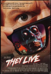 3r0990 THEY LIVE DS 1sh 1988 Rowdy Roddy Piper, John Carpenter, he's all out of bubblegum!