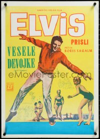 3r0373 GIRL HAPPY Yugoslavian 20x27 1965 different art of dancing Elvis Presley, rock & roll!