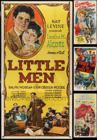 3s0300 LOT OF 4 FOLDED 1930s-1950s THREE-SHEETS 1930s-1950s Little Men, Waltz Time, Trader Tom