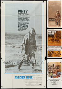 3s0298 LOT OF 4 FOLDED 1970s-1980s THREE-SHEETS 1970s-1980s Chisum, Soldier Blue, Tom Horn, March or Die!