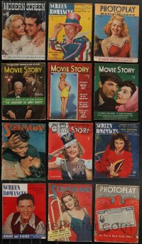 3s0327 LOT OF 12 1940S MOVIE MAGAZINES 1940s filled with great images & articles, cool covers!