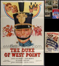 3s0276 LOT OF 2 POSTERS 2 LOBBY CARDS 3 STILLS & 1 PRESSBOOK FROM THE DUKE OF WEST POINT 1938-R1948