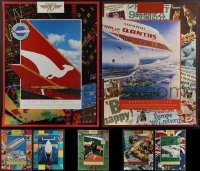 3s0126 LOT OF 7 QANTAS TRAVEL POSTERS 1990s great airplane art for the Australian airline!