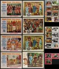 3s0371 LOT OF 27 LOBBY CARDS 1950s-1960s incomplete sets from a variety of different movies!