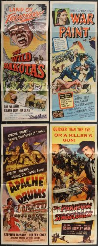 3s0287 LOT OF 4 FOLDED COWBOY WESTERN INSERTS 1950s great images from several movies!