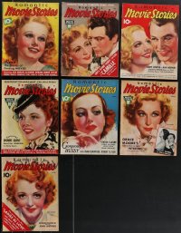 3s0335 LOT OF 7 ROMANTIC MOVIE STORIES MAGAZINES 1930s great cover art of top Hollywood stars!