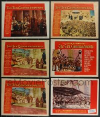 3s0385 LOT OF 6 TEN COMMANDMENTS FIRST RELEASE & RE-RELEASE LOBBY CARDS 1956-R1966 Cecil B. DeMille