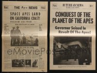 3s0285 LOT OF 2 PLANET OF THE APES SERIES HERALDS 1970s cool newspaper styles!