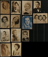 3s0502 LOT OF 13 SIGNED 5X7 FAN PHOTOS 1930s-1940s great portraits of top Hollywood stars!