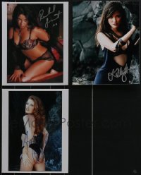 3s0506 LOT OF 3 SIGNED COLOR REPRO PHOTOS OF SEXY ACTRESSES 1990s-2000s barely dressed ladies!