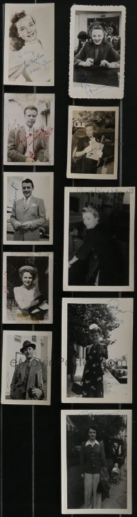 3s0504 LOT OF 10 SIGNED SNAPSHOTS 1940s great candid images of top Hollywood stars!