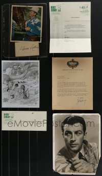 3s0275 LOT OF 4 MISCELLANEOUS SIGNED ITEMS 1930s-2000s Gene Autry, Joe Barbera, Robert Taylor!