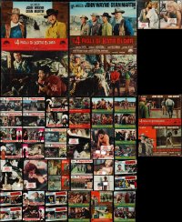 3s0166 LOT OF 48 FORMERLY FOLDED ITALIAN 19X27 PHOTOBUSTAS 1960s-1970s a variety of movie scenes!